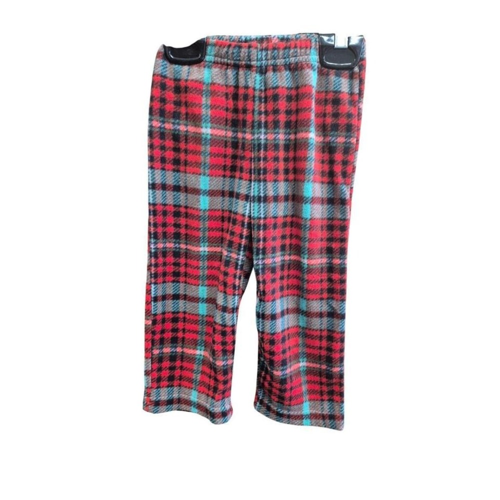 Cat & Jack Baby Fleece Pants 12M Red & Blue Plaid Flame Resistant